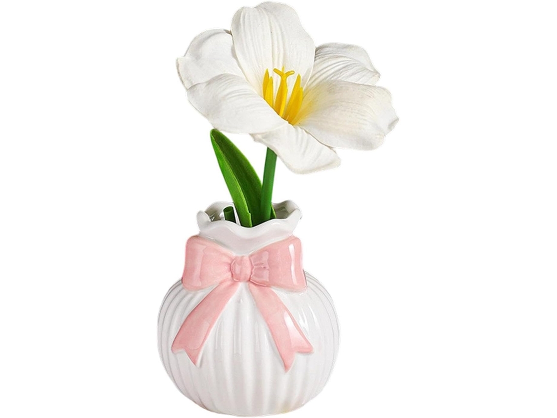 Vaso De Cerâmica Com Estampa Floral Em Formato De Gravata Borboleta | Para Flores