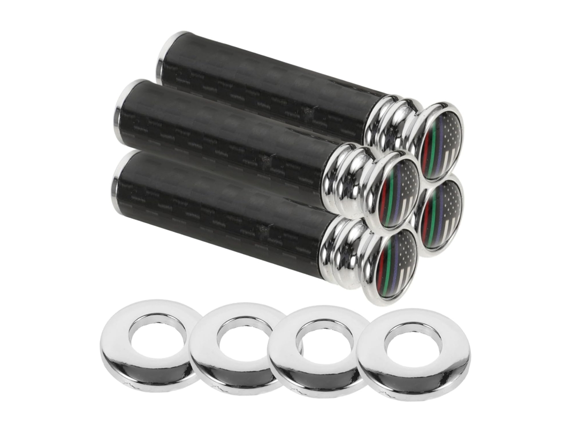 Conjunto De 4 Capas Fibra Carbono Para Maçanetas Portas Carro Anneome, Com Design Antifurto E Puxador, Na Cor Preta