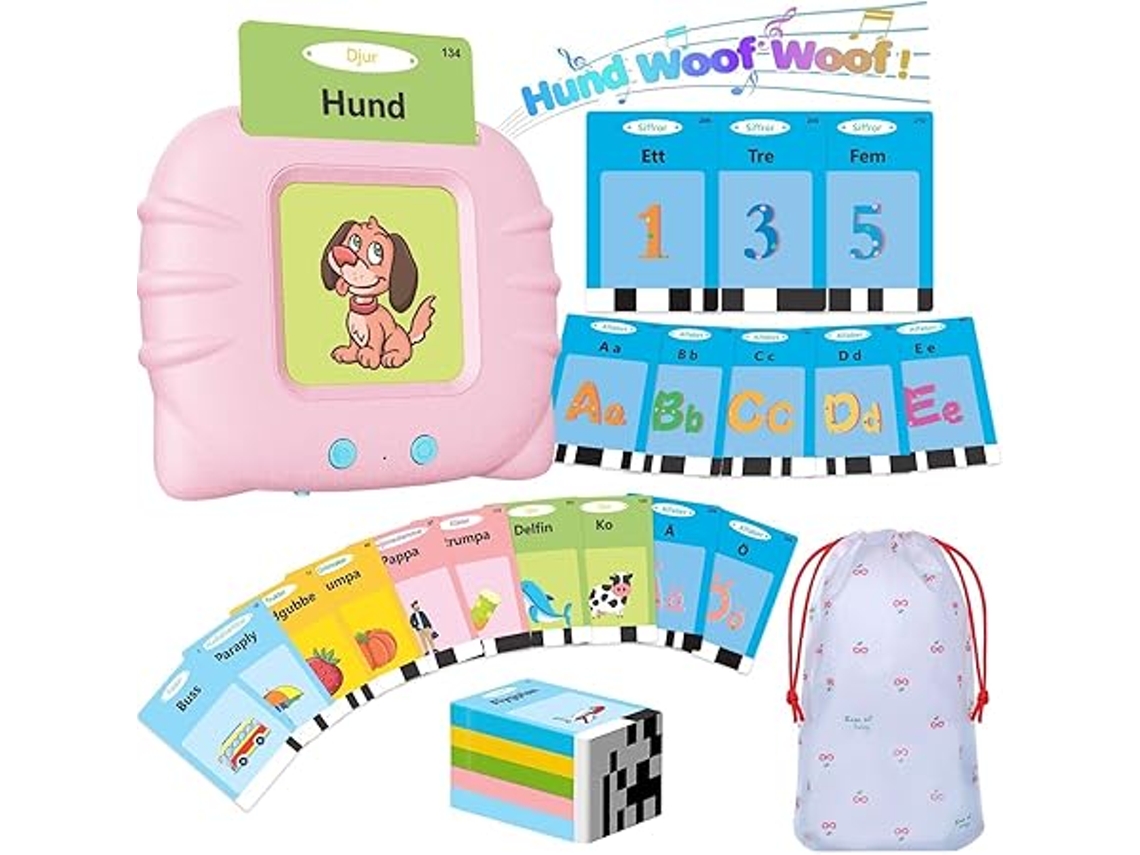 224 Cartões Educacionais De Vocabulário Em Inglês Alfabeto E Números Brinquedo Educativo Para Crianças Rosa Slowmoose