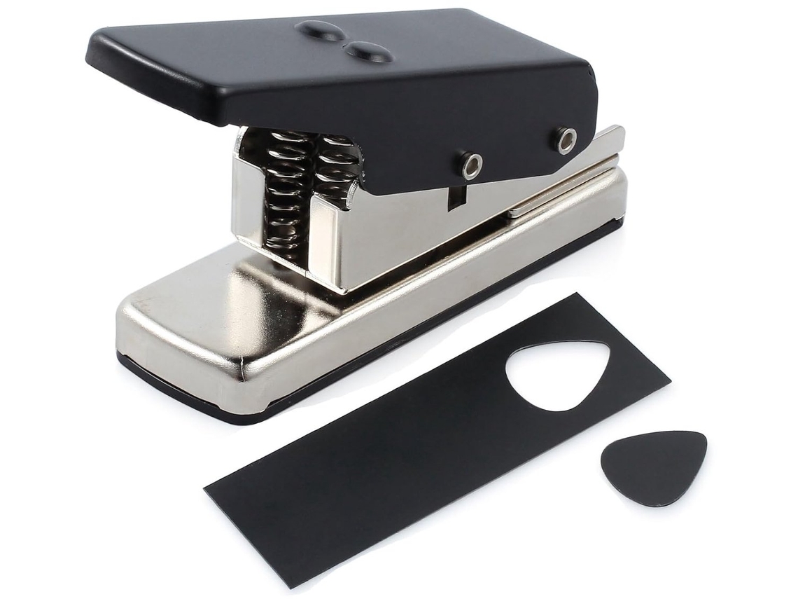Furador de Palhetas de Guitarra em Metal Resistente para Criação de Palhetas Personalizadas em Plástico, Cartão AQUAFORGE
