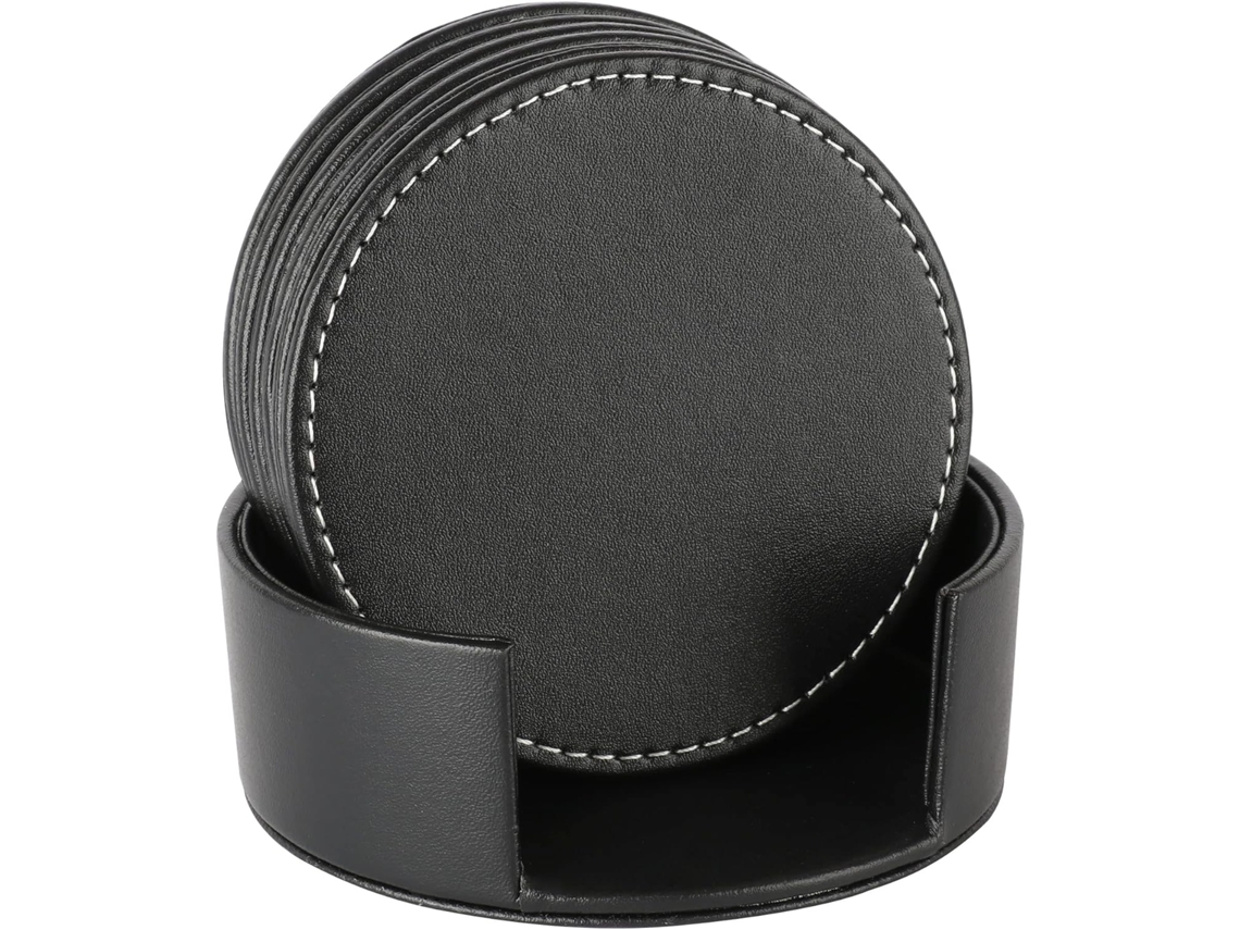 Conjunto 5 Pcs Sousplats Pu Isolamento Térmico Preto 10 Cm Dureforward