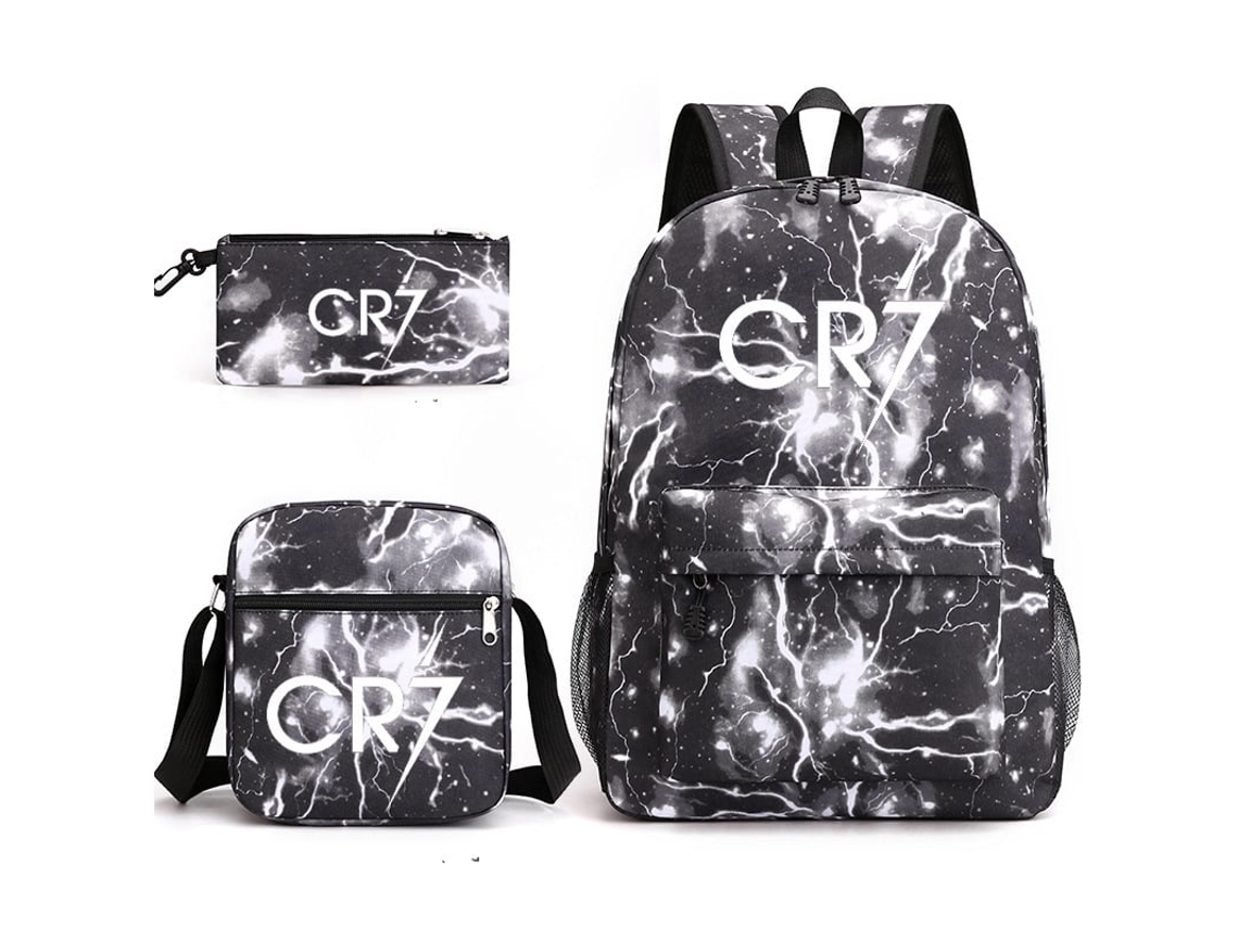 Mochila Escolar de 3 Peças Cr7 com Lancheira e Estojo M034 BRILVIBERA