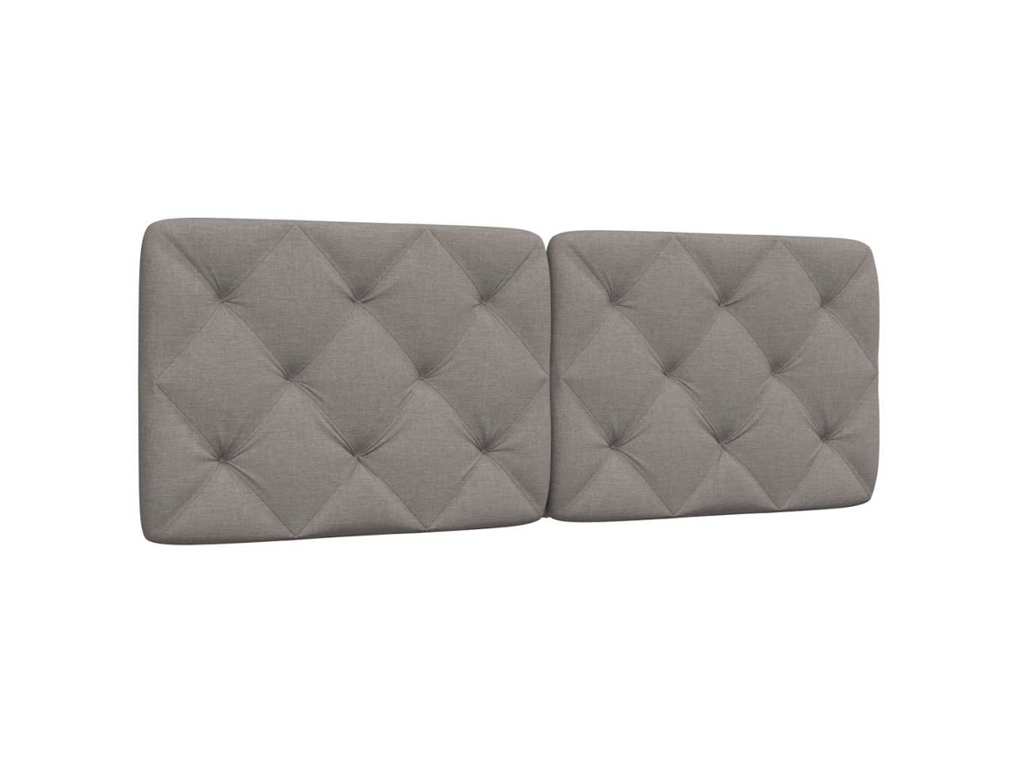 Vidaxl Almofadão De Cabeceira 120 Cm Tecido Cinzento-acastanhado