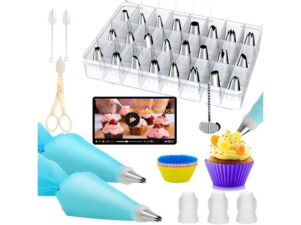 Elysve Kit Confeitaria 39 Pcs, Com Bicos De Confeitar