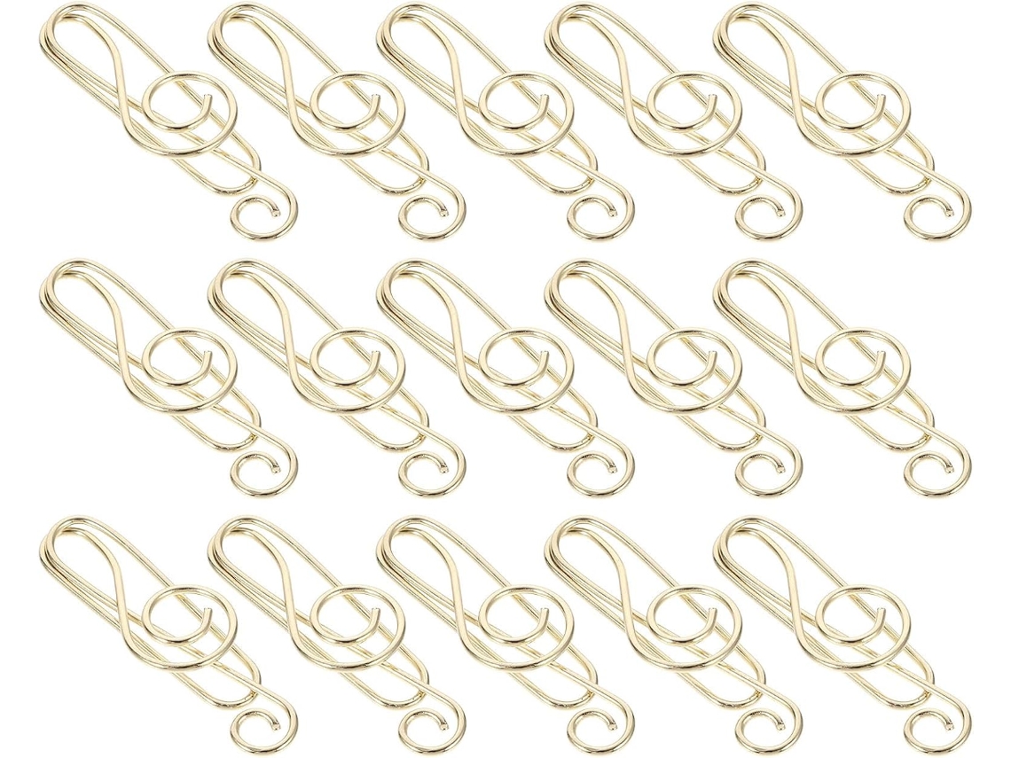 Conjunto De 50-clips Metálicos Beavorty Para Marcar Livros E Documentos Escolares, Com Design De Notas Musicais, Ideais