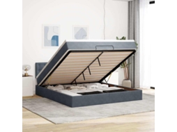 Vidaxl Estrutura De Cama Otomana Com Colchão 160x200cm Cinzento Escuro