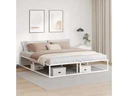 Vidaxl Estrutura de Cama Sem Colchão Branco 180x200 Cm Metal