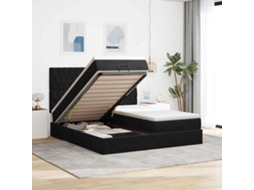 Vidaxl Estrutura de Cama Otomana com Colchões 160x200 Cm Veludo Preto