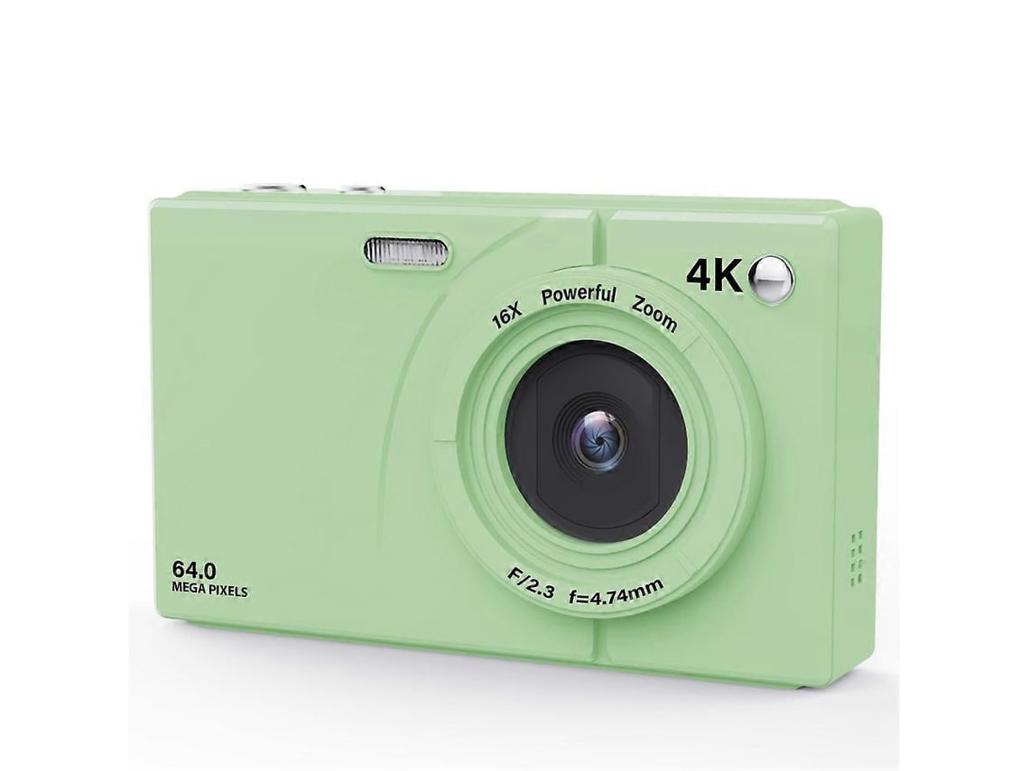 Câmara Digital 4k Ccd 64mp Com Zoom 16x, Ecrã De 2,8 Polegadas, Wi-fi E Cartão De 32gb, Verde