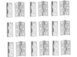 Dobradiças De Aço Inoxidável Para Portas, 20 Peças, Prateadas, Com