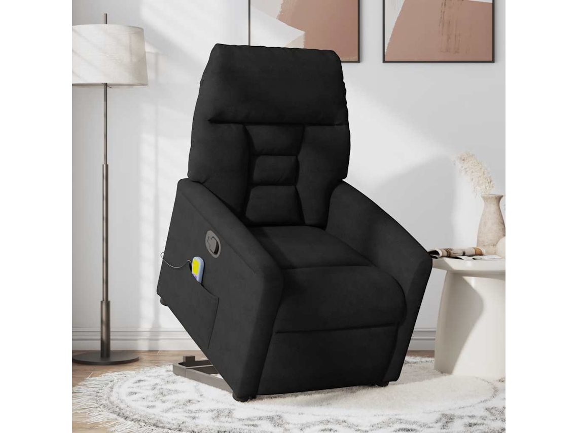 Poltrona de Massagens elétrica reclinável em veludo Cinzento claro HARLANV1