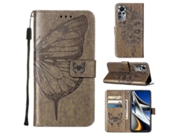 Capa De Celular Em Couro Com Estampa De Borboleta Em Relevo Para Infinix Note 11s / Note 11 Pro