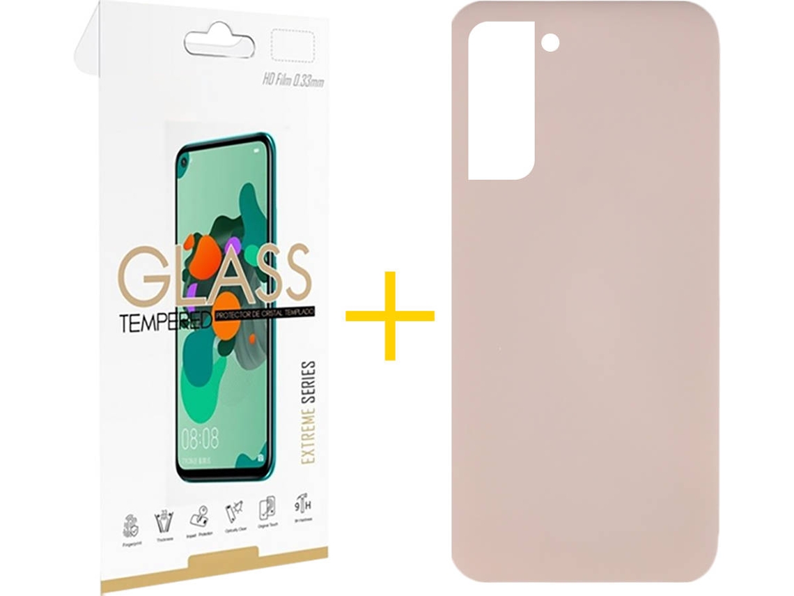 Capa + Película para Samsung Galaxy S22 5G SKYHE Rosa-Creme