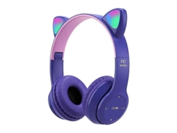 Fones De Ouvido Bluetooth Com Design Fofo De Gatinho, Sem Fio, Com Microfone, Compatíveis Com Iphone 14 E 13, Pc E Cartão Tf. Ideal Para Crianças