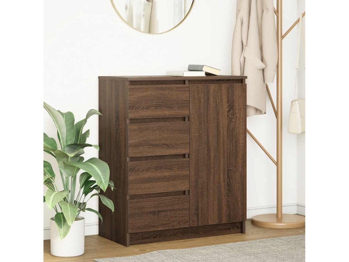 Aparador con Cajones 71x35x84cm Madera Roble Marrón Deriv.