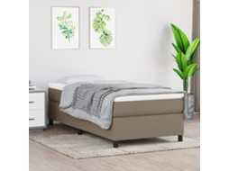 Vidaxl Cama Com Molas/colchão 90x190 Cm Tecido Castanho-acinzentado