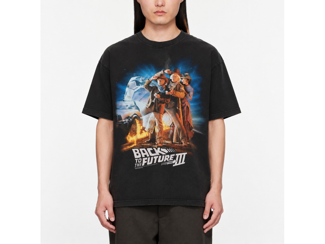 Rockinstone Back To The Future Movie 3 Cowboy Hats Black Adult T-shirt Size:m