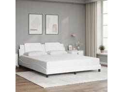Vidaxl Estrutura De Cama Sem Colchão Zadar 180x200 Cm Couro Artificial Branco