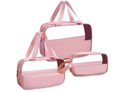 Bolsas de Toiletries Transparentes S/MARCA, para mulher, viagem, rosa, azul claro, preto
