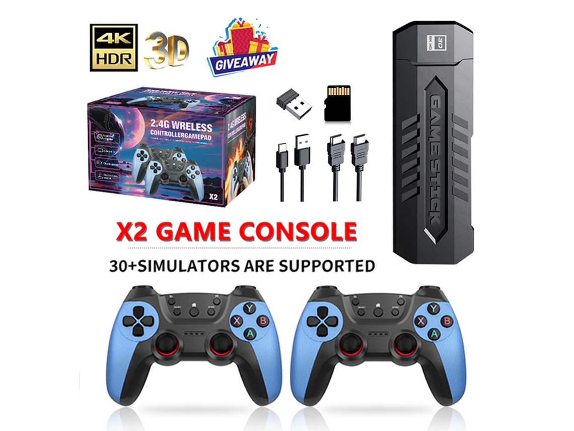 Console de jogos YUNZII para dois jogadores, para uso doméstico, azul (128g), com mais de 41.000 jogos.