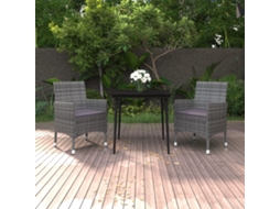 Pcs Conjunto De Jantar P/ Jardim C/almofadões Vime Pe E Vidro Dkd Home Decor