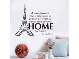 Viajando Sozinho ao Redor do Mundo, Adesivos de Parede Românticos em Inglês para Decoração de Sala de Estar, 58 x 69 cm