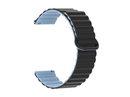 Pulseira de silicone com data magnética para smartwatch Huawei GT6 GT5, bicolor, 18 mm, capa azul Nevoa, compatível.