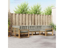 Vidaxl Conjunto De Sofás Para Exterior 6 Pcs Branco E Cinzento-claro
