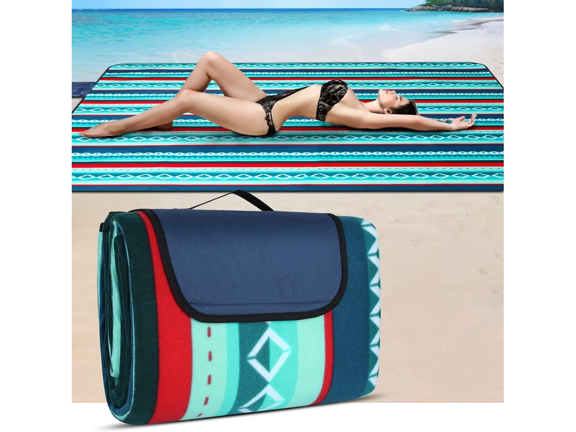 Manta De Piquenique Impermeável 200 X 200 Cm - Manta De Piquenique Para Uso Externo - Tapete De Piquenique Em Fleece Isolante - Manta De Piqueniq