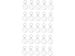 Conjunto De 25 Chaveiros Com Moldura Transparente Para Fotos, Chaveiros Redondos Personalizados Com Moldura.