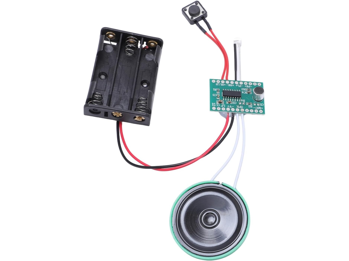 Módulo gravador de cartão com chip genérico, tempo de gravação de 4 minutos, placas de som nítidas.