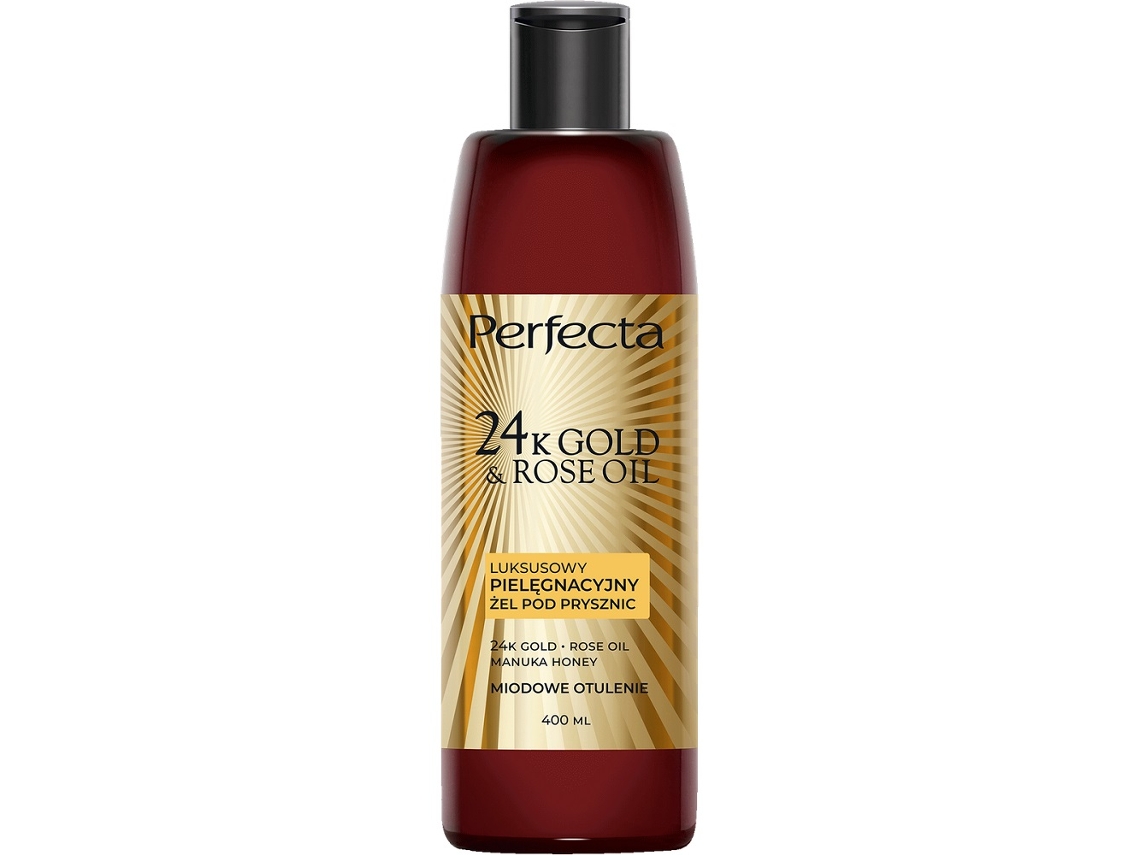 Luxurious 24k Gold Rose Oil Infused Shower Gel, 400ml Honey Enchantment Essence Perfecta