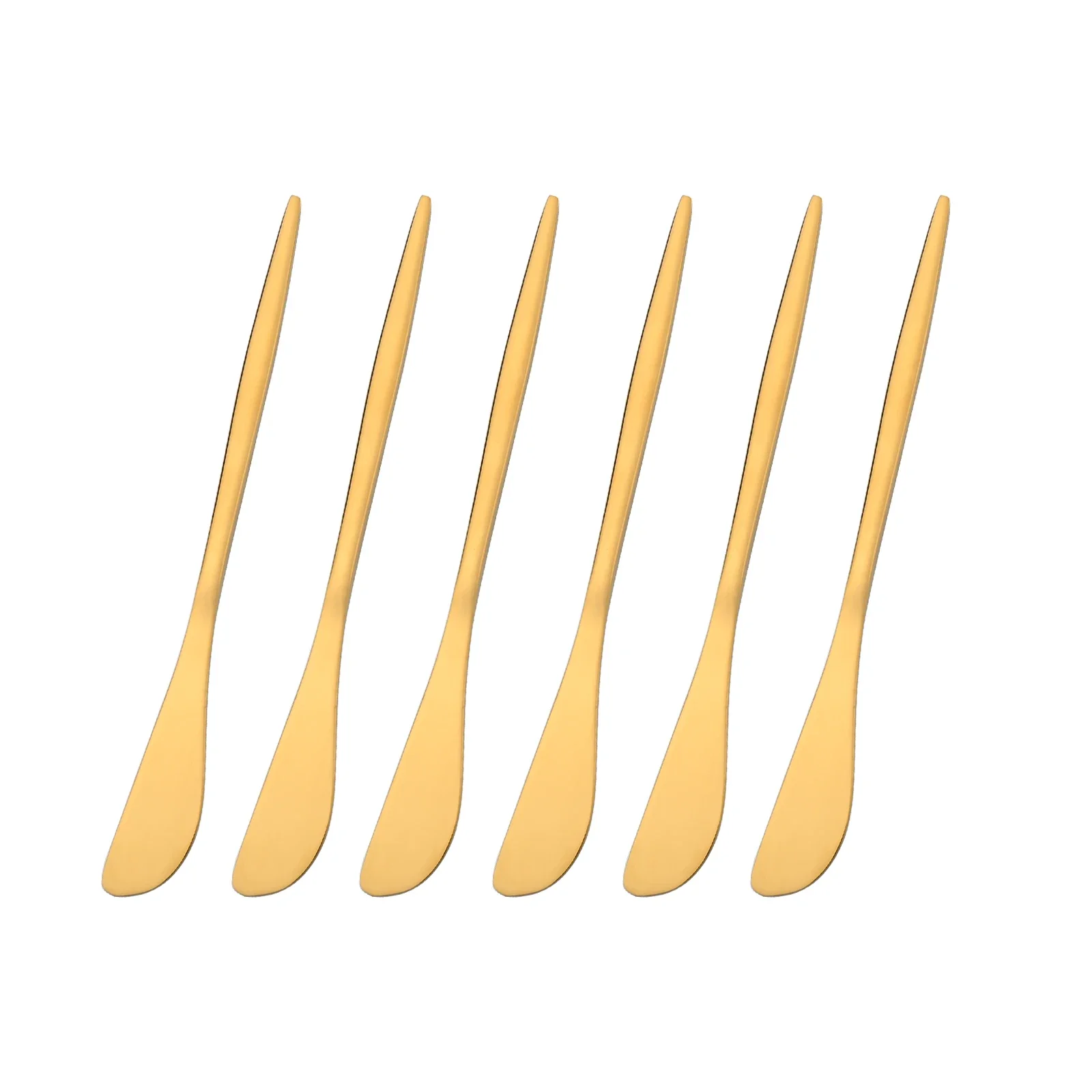 Faca de Manteiga, Cortador de Queijo, Aço Inoxidável, Utensílios de Cozinha MDUG (dourado, 6 Peças)