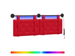 Conjunto 1 Cabeceira Vidaxl Vermelho Couro Sintético (130 X 55 X 5 Cm)