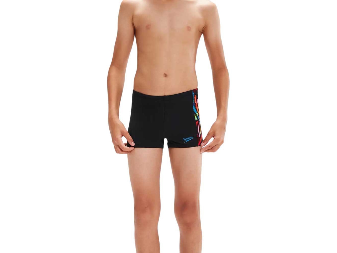 Boxer de Natação Digital Panel Preto 9-10 Years Rapazspeedo
