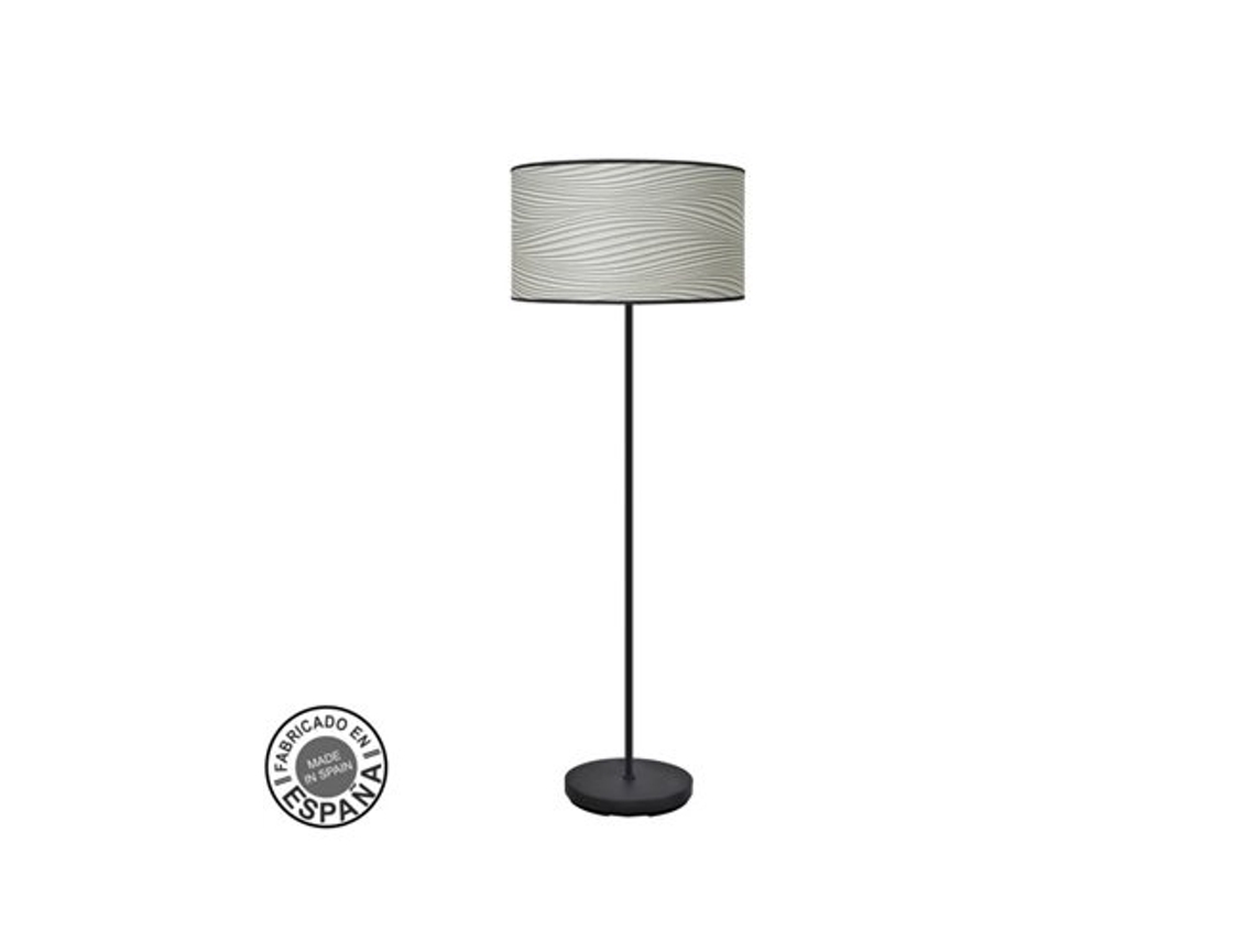 Pé Salon Moda 1xe27 Preto/cinza Ranhura 163x40x40cm Fabrilamp