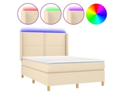 Box Spring Bed, Box Spring Beds Vidaxl Creme Tecido (140 X 200 Cm)