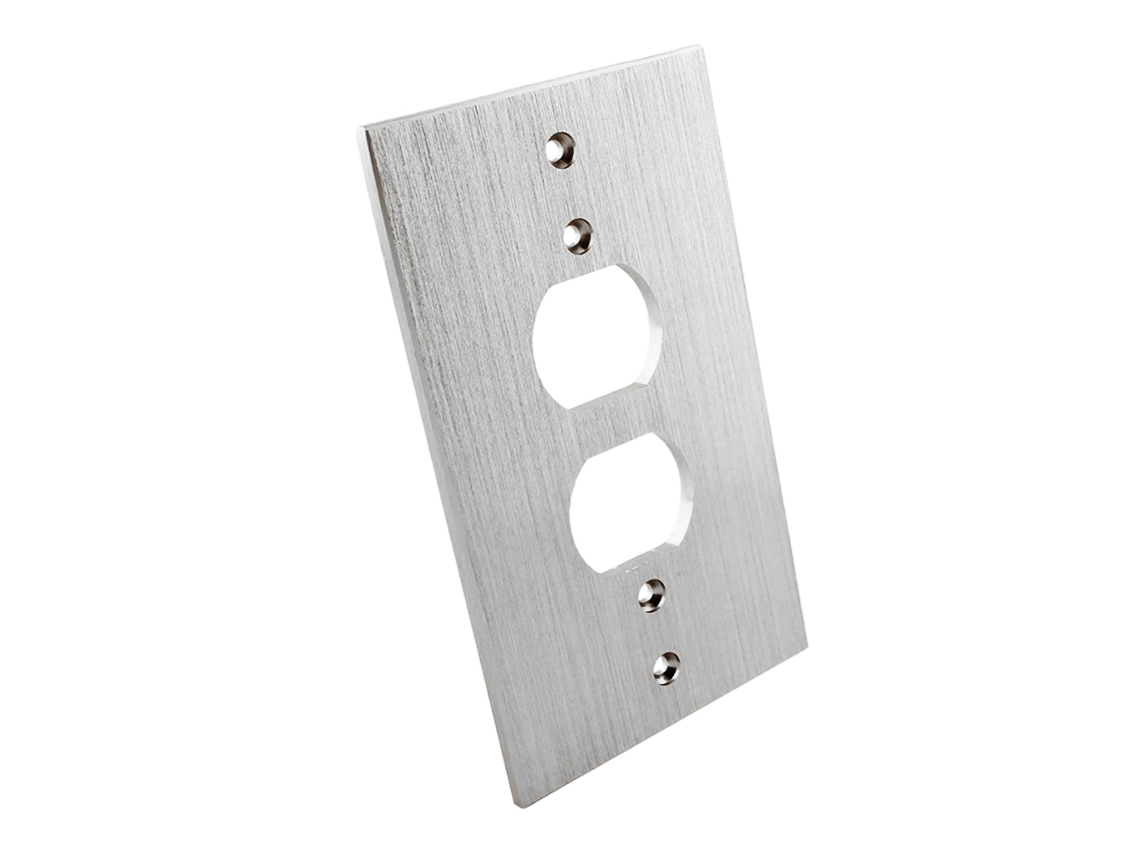 Placa De Parede Com Tomada 2 Pinos Em Liga Alumínio Para Alimentação Elétrica, Compatível Os Modelos Audiocrast P150b/p150g/p150s.