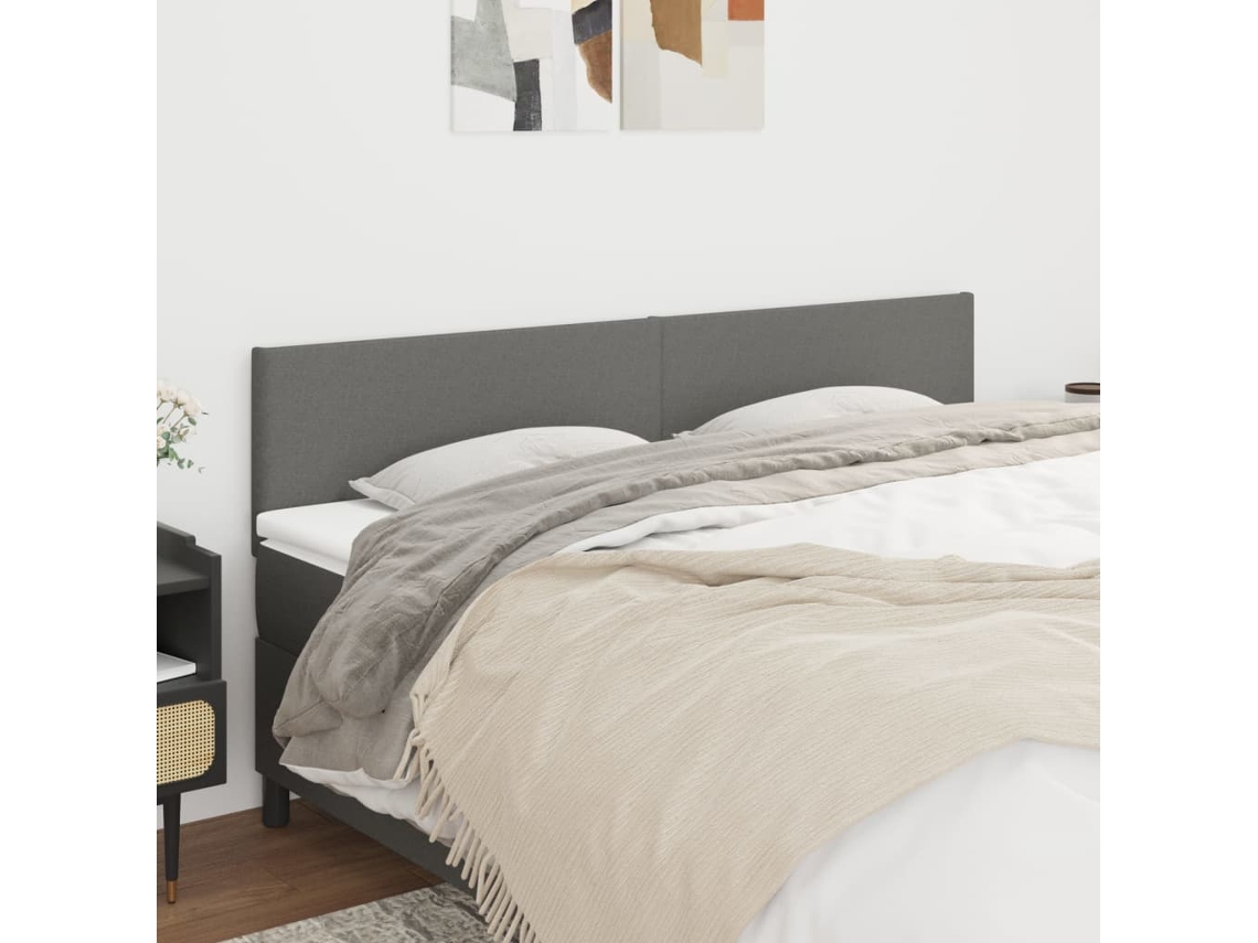 Vidaxl Cabeceiras Cinzento-escuro 200x5x78/88 Cm Tecido