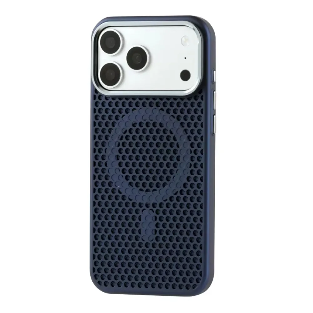 (azul, Iphone 12) Capa Fosca Para Celular Com Dissipação De Calor E Proteção Da Câmera Em Metal Resistente A Quedas.