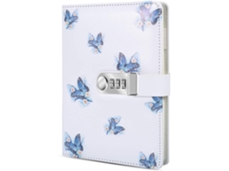 Agenda Criativa A5 com Senha e Cadeado, em Couro Pu, com Trava de Combinação. Caderno Diário com Senha e Trava BRILVIBERA (estilo 1)