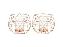 Castiçal de Metal para Velas Conjunto de 2 Velas Geométricas BRILVIBERA