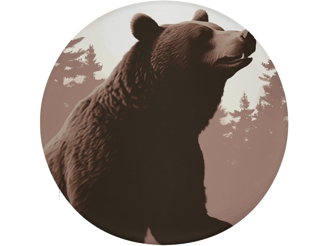 Almofada Redonda Wild Bear Para Assento De Cadeira, Antiderrapante, Removível, Para Cadeira, Banqueta, Sofá, Chão