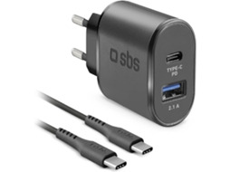 Carregador SBS Tipo C 18W Preto (Outlet Caixa Aberta)