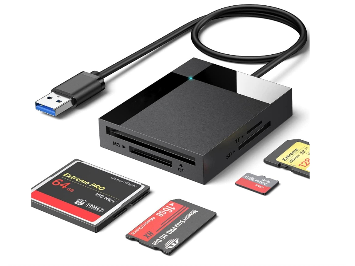 Leitor De Cartão Sd, 4 Em 1 Usb 3.0 Para Adaptador De Cartão Sd Cf Tf Ms, Cartões De Memória De Câmera De Alta Velocidade De 5 Gbps Leitura