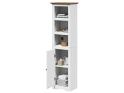 Vidaxl Armário De Casa De Banho Bodo 44x30x160 Cm Branco E Castanho