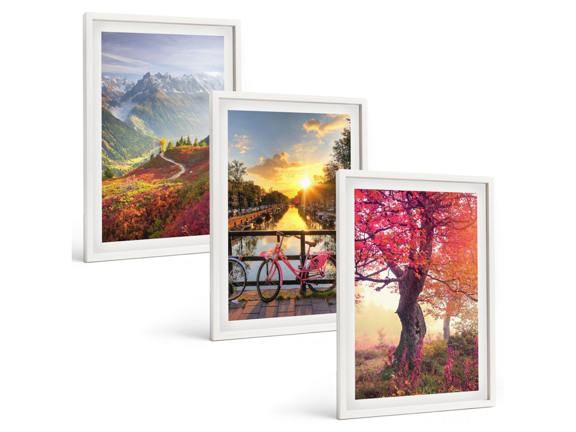 Conjunto De Pinturas Paisagens De Montanha De Bicicleta Espelharte (3 Peças 40x60 Cm)