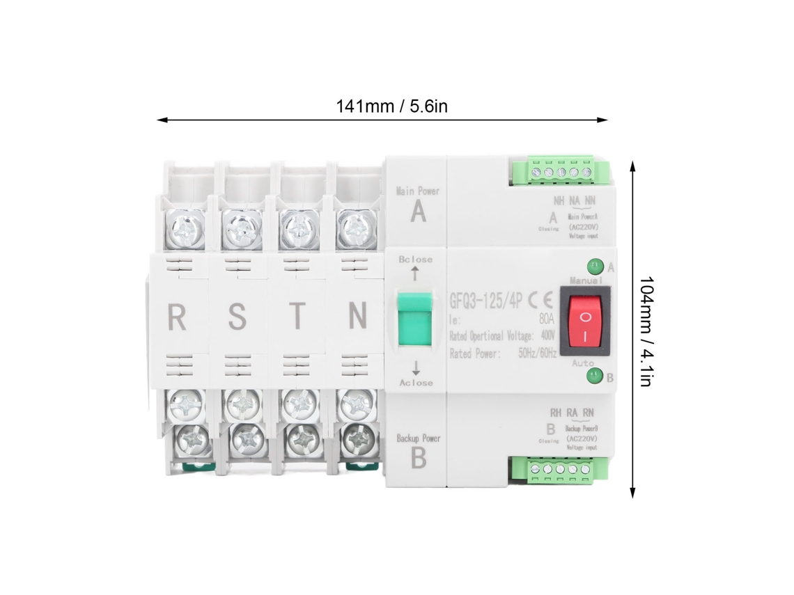 Chave Seletora Automática 4p 80a 400v Din Rail