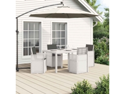 Vidaxl Conjunto De Jantar Para Jardim 5 Unid. Branco E Antracite Pp