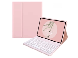 Capa Para Lenovo Idea Tab Plus 12.1"2025, Com Teclado Inteligente Removível, Fina Em Pele. Rosa Hexinyigjly